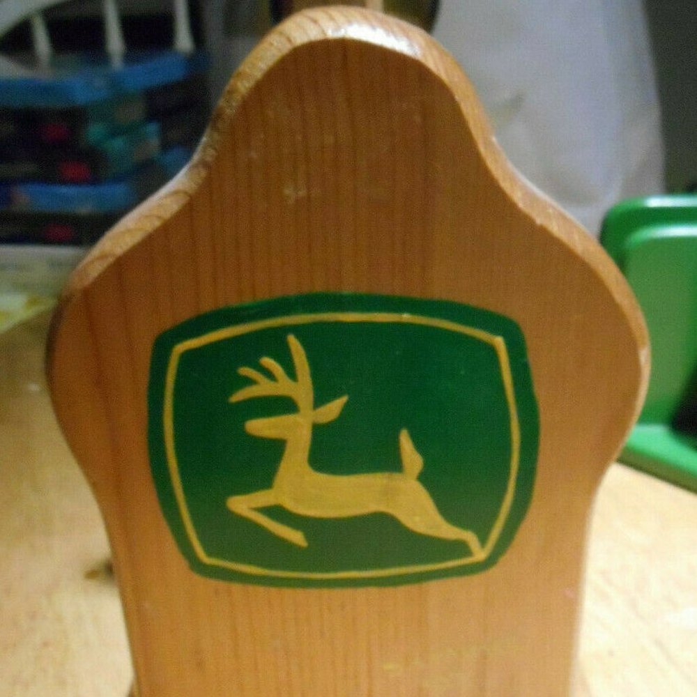 Handmade John Deere Wood Paper Towel Holder